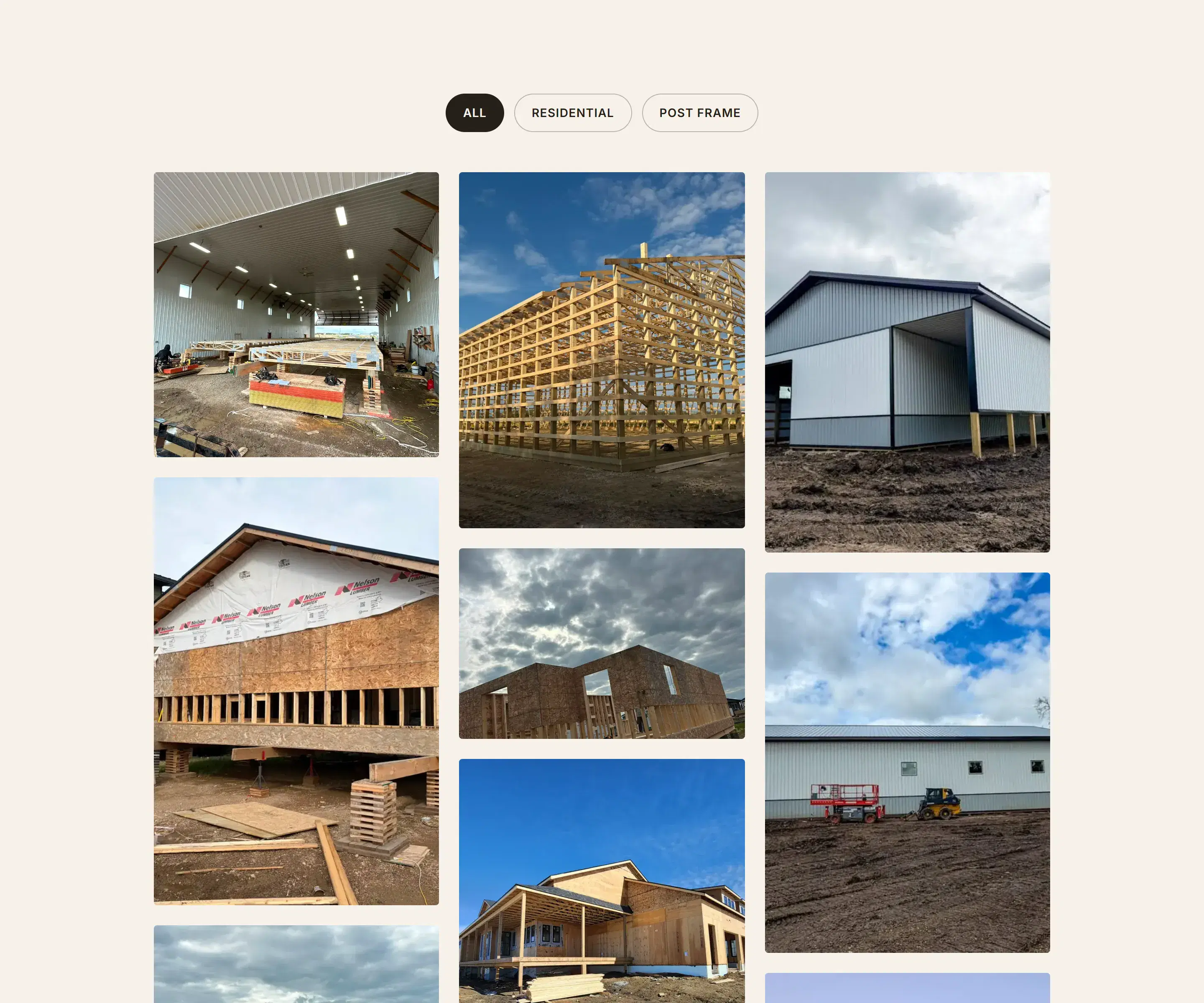 Acorn Construction projects gallery on desktop